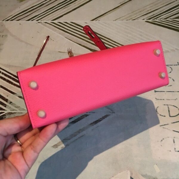 1:1 Replica Hermes Mini Kelly Pink For Women Gold Toned Hardware 7.5in/19cm