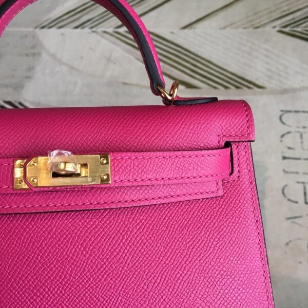 1:1 Replica Hermes Mini Kelly Pink For Women Gold Toned Hardware 7.5in/19cm