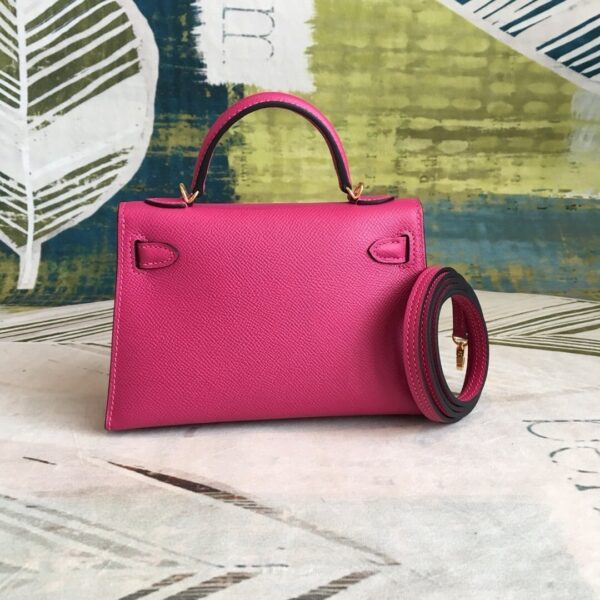 1:1 Replica Hermes Mini Kelly Pink For Women Gold Toned Hardware 7.5in/19cm