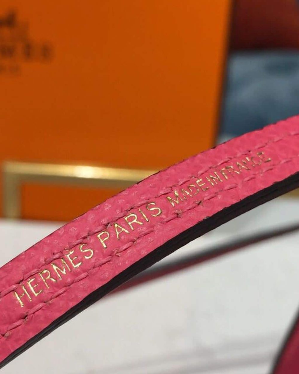 1:1 Replica Hermes Mini Kelly Rose Tyrien For Women Gold Toned Hardware 7.5in/19cm