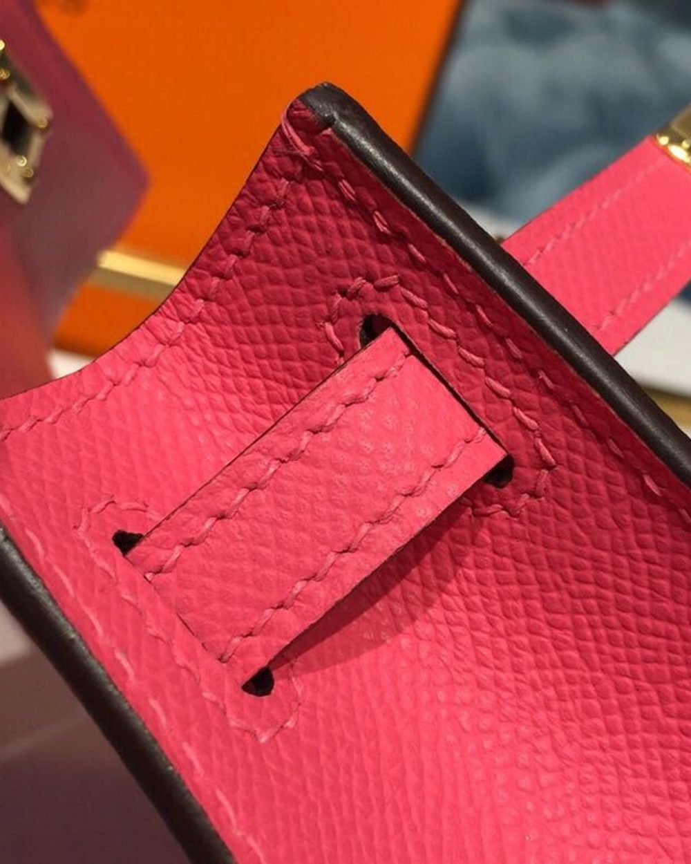 1:1 Replica Hermes Mini Kelly Rose Tyrien For Women Gold Toned Hardware 7.5in/19cm