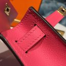 1:1 Replica Hermes Mini Kelly Rose Tyrien For Women Gold Toned Hardware 7.5in/19cm