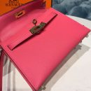 1:1 Replica Hermes Mini Kelly Rose Tyrien For Women Gold Toned Hardware 7.5in/19cm