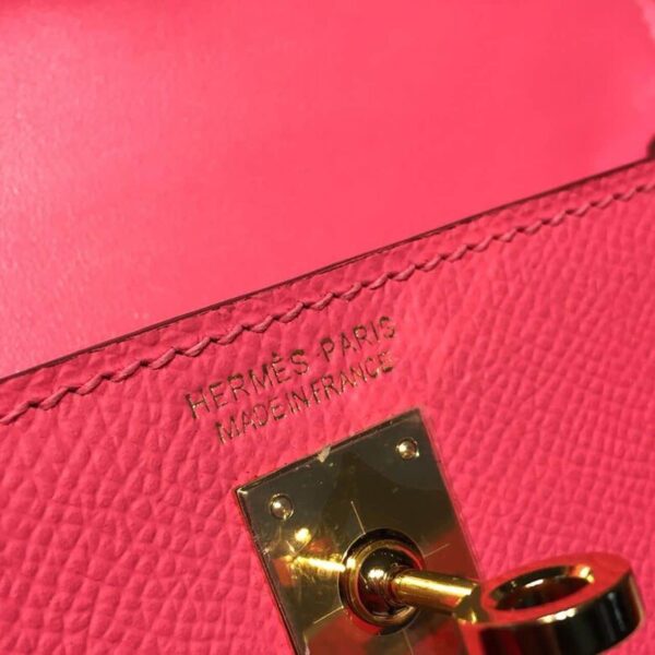 1:1 Replica Hermes Mini Kelly Rose Tyrien For Women Gold Toned Hardware 7.5in/19cm