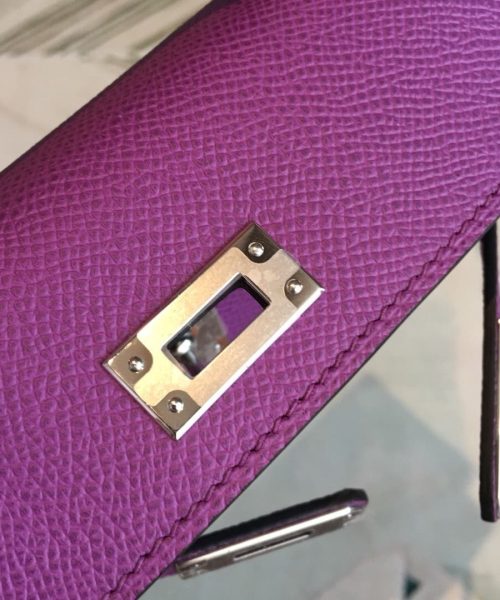 1:1 Replica Hermes Mini Kelly Violet For Women Silver Toned Hardware 7.5in/19cm