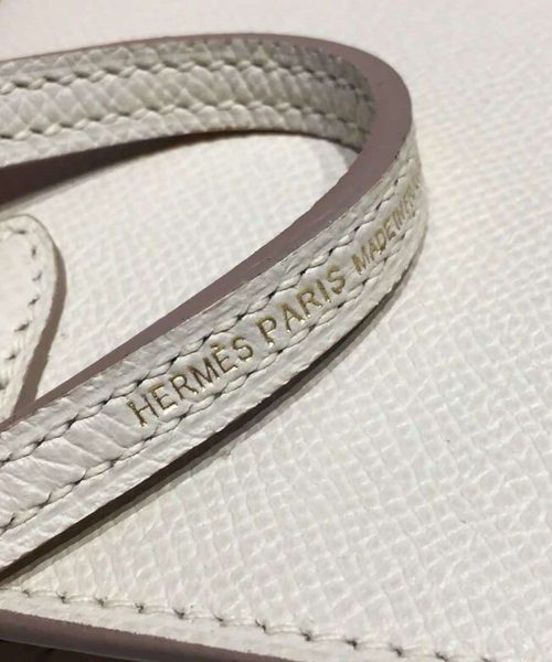 1:1 Replica Hermes Mini Kelly White For Women Gold Toned Hardware 7.5in/19cm