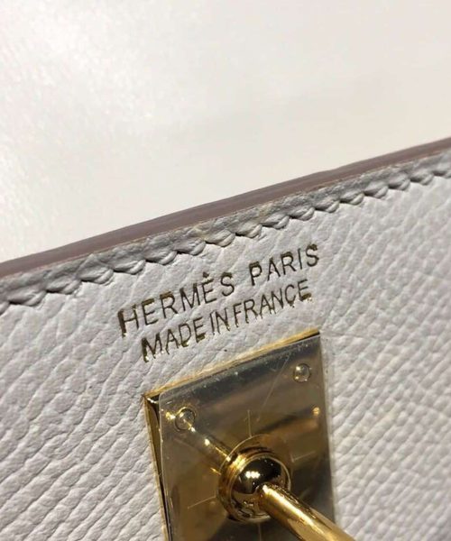 1:1 Replica Hermes Mini Kelly White For Women Gold Toned Hardware 7.5in/19cm