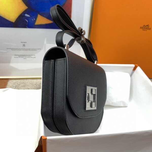 1:1 Replica Hermes Mosaique 17 Black, Silver Toned Hardware Bag For Women, Women's Handbags, Shoulder Bags 6.7in/17cm