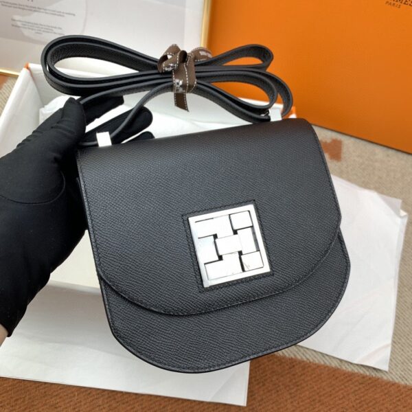 1:1 Replica Hermes Mosaique 17 Black, Silver Toned Hardware Bag For Women, Women's Handbags, Shoulder Bags 6.7in/17cm
