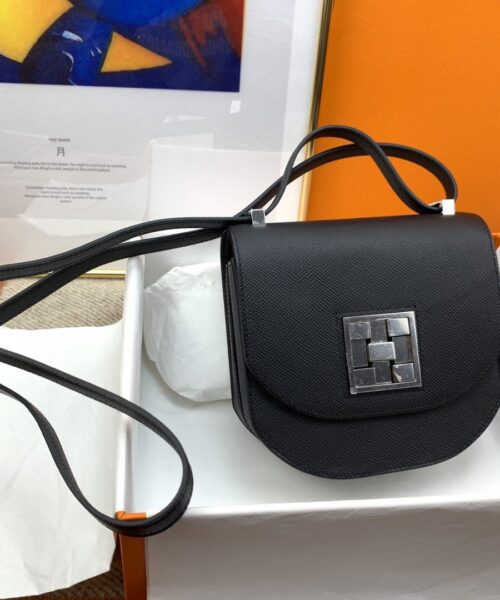 1:1 Replica Hermes Mosaique 17 Black, Silver Toned Hardware Bag For Women, Women's Handbags, Shoulder Bags 6.7in/17cm