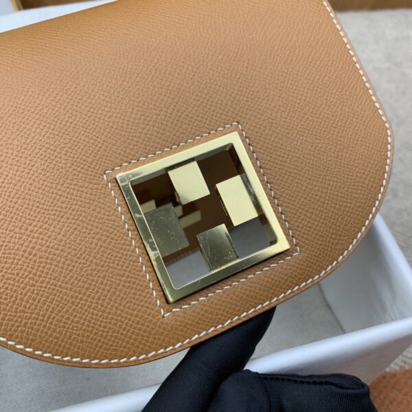 1:1 Replica Hermes Mosaique 17 Brown, Gold Toned Hardware Bag For Women, Women's Handbags, Shoulder Bags 6.7in/17cm