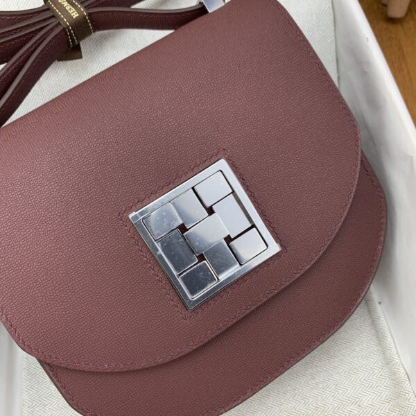 1:1 Replica Hermes Mosaique 17 Burgundy, Silver Toned Hardware Bag For Women, Women's Handbags, Shoulder Bags 6.7in/17cm