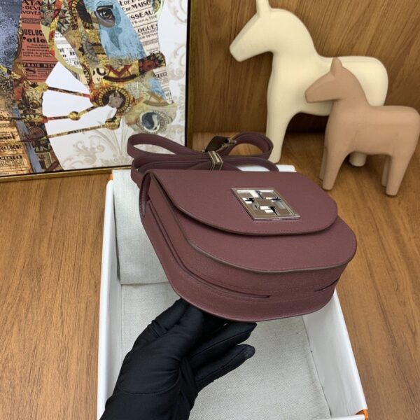 1:1 Replica Hermes Mosaique 17 Burgundy, Silver Toned Hardware Bag For Women, Women's Handbags, Shoulder Bags 6.7in/17cm