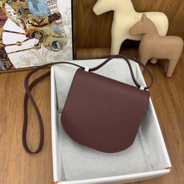1:1 Replica Hermes Mosaique 17 Burgundy, Silver Toned Hardware Bag For Women, Women's Handbags, Shoulder Bags 6.7in/17cm
