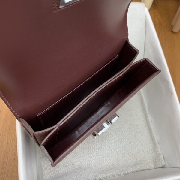 1:1 Replica Hermes Mosaique 17 Burgundy, Silver Toned Hardware Bag For Women, Women's Handbags, Shoulder Bags 6.7in/17cm