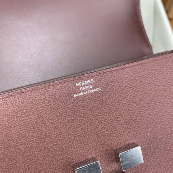 1:1 Replica Hermes Mosaique 17 Burgundy, Silver Toned Hardware Bag For Women, Women's Handbags, Shoulder Bags 6.7in/17cm
