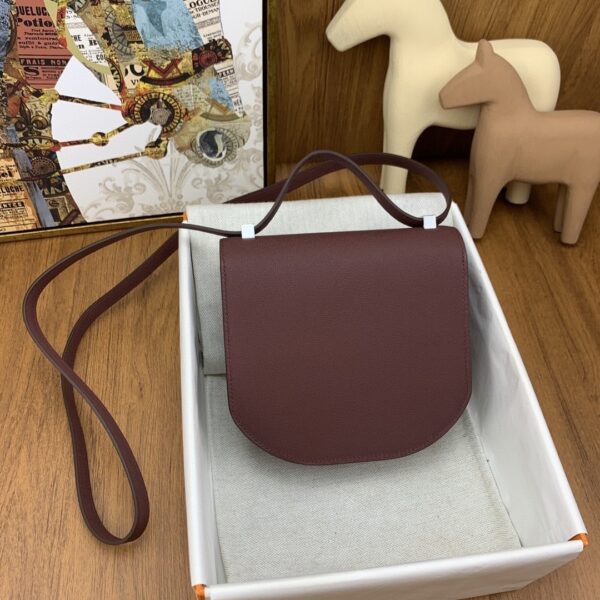 1:1 Replica Hermes Mosaique 17 Burgundy, Silver Toned Hardware Bag For Women, Women's Handbags, Shoulder Bags 6.7in/17cm