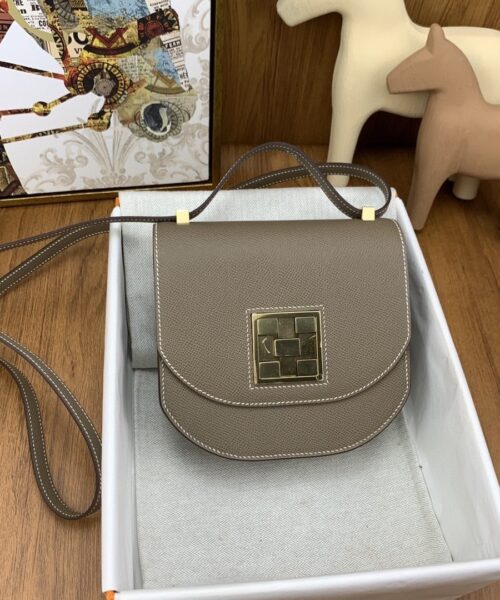 1:1 Replica Hermes Mosaique 17 Grey, Gold Toned Hardware Bag For Women, Women's Handbags, Shoulder Bags 6.7in/17cm