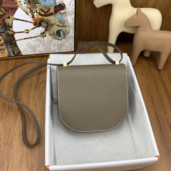 1:1 Replica Hermes Mosaique 17 Grey, Gold Toned Hardware Bag For Women, Women's Handbags, Shoulder Bags 6.7in/17cm