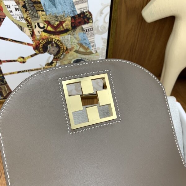 1:1 Replica Hermes Mosaique 17 Grey, Gold Toned Hardware Bag For Women, Women's Handbags, Shoulder Bags 6.7in/17cm