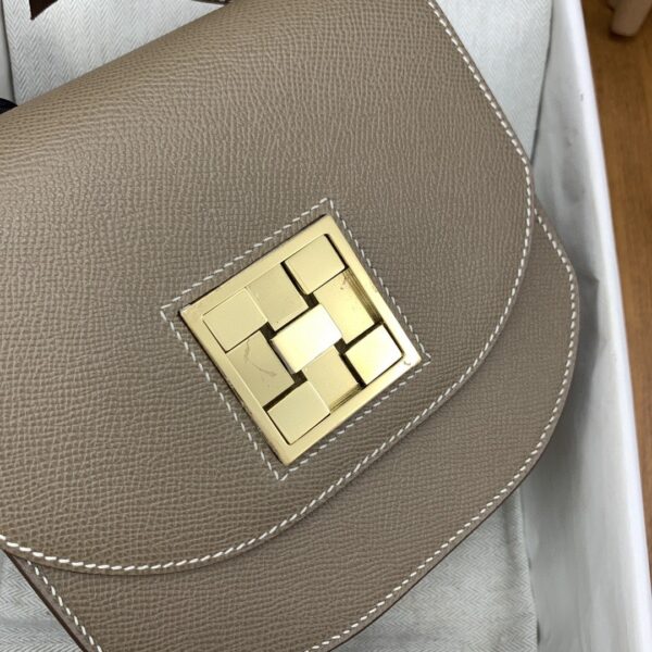 1:1 Replica Hermes Mosaique 17 Grey, Gold Toned Hardware Bag For Women, Women's Handbags, Shoulder Bags 6.7in/17cm