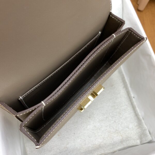 1:1 Replica Hermes Mosaique 17 Grey, Gold Toned Hardware Bag For Women, Women's Handbags, Shoulder Bags 6.7in/17cm