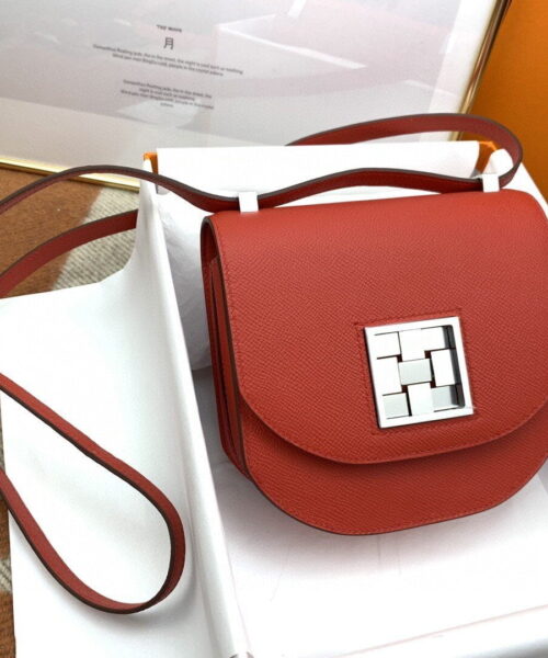 1:1 Replica Hermes Mosaique 17 Red, Silver Toned Hardware Bag For Women, Women's Handbags, Shoulder Bags 6.7in/17cm