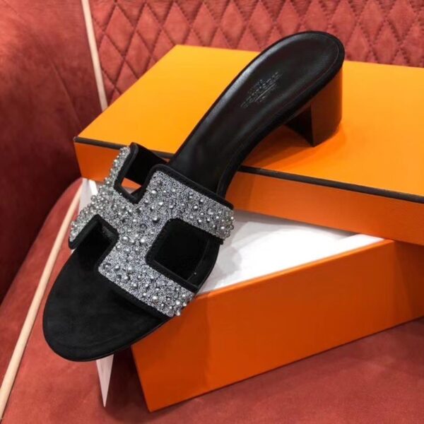 Hermes Oasis Sandal Black For Women, Women's Shoes H192001Z 52370