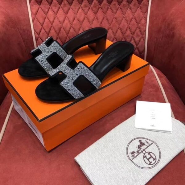 Hermes Oasis Sandal Black For Women, Women's Shoes H192001Z 52370