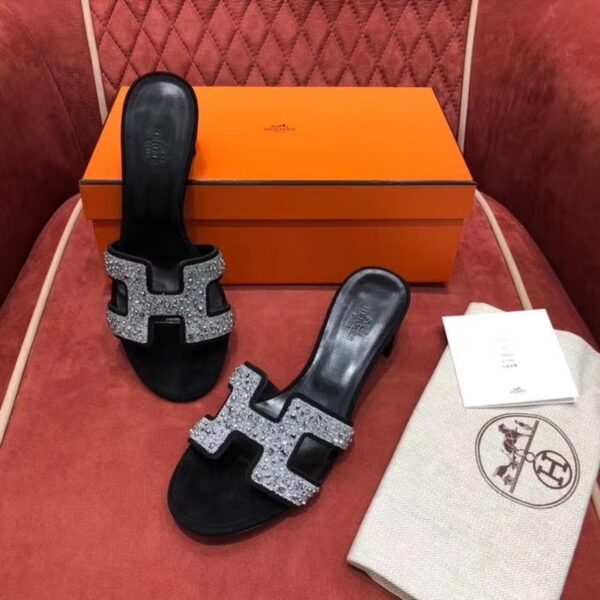 Hermes Oasis Sandal Black For Women, Women's Shoes H192001Z 52370
