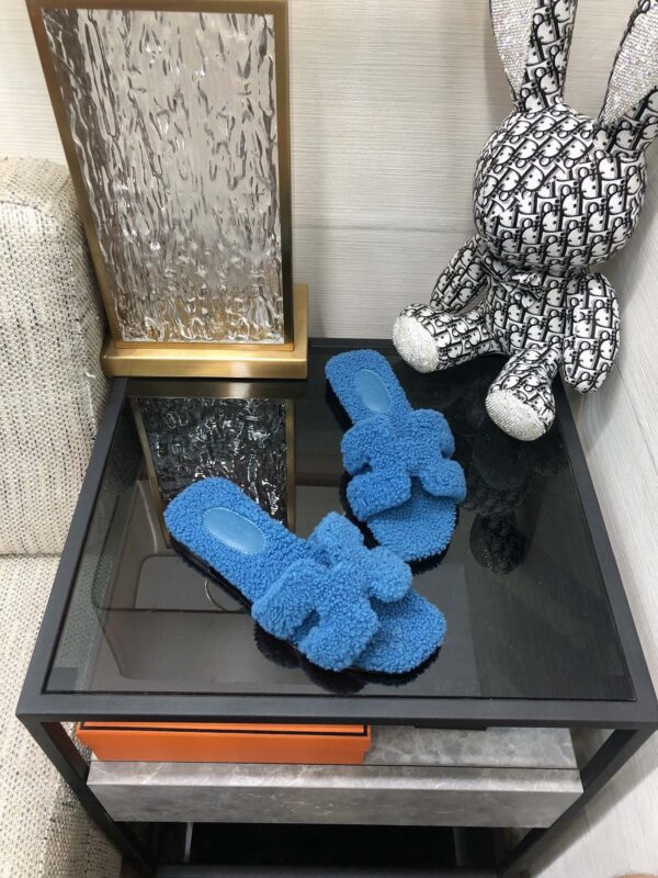 Hermes  Oran Sandal Blue For Women