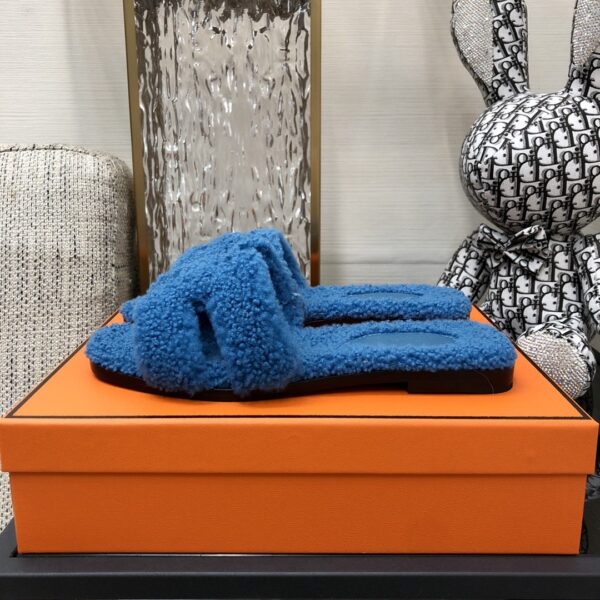 Hermes  Oran Sandal Blue For Women