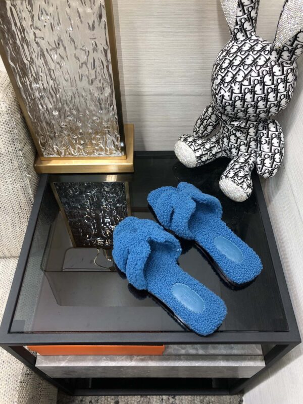 Hermes  Oran Sandal Blue For Women