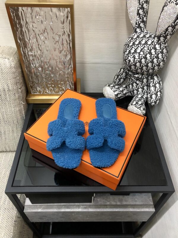 Hermes  Oran Sandal Blue For Women