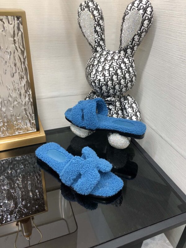 Hermes  Oran Sandal Blue For Women