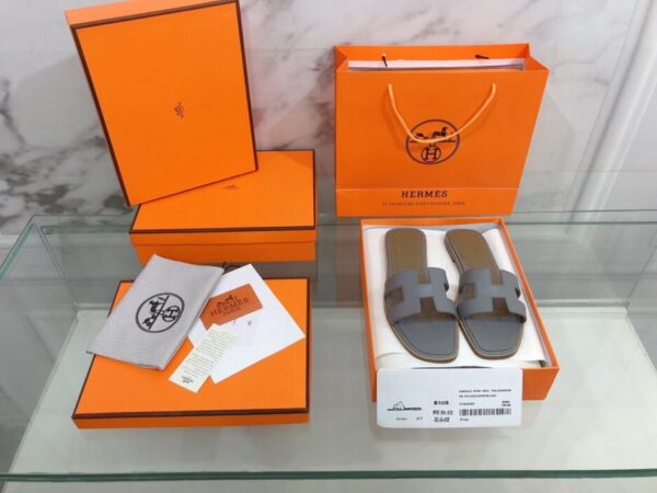 Hermes Oran Sandal Grey For Women, Women's Shoes H021056Z