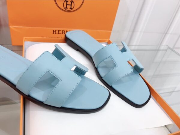 Hermes Oran Sandal Light Blue For Women, Women's Shoes H202230Z