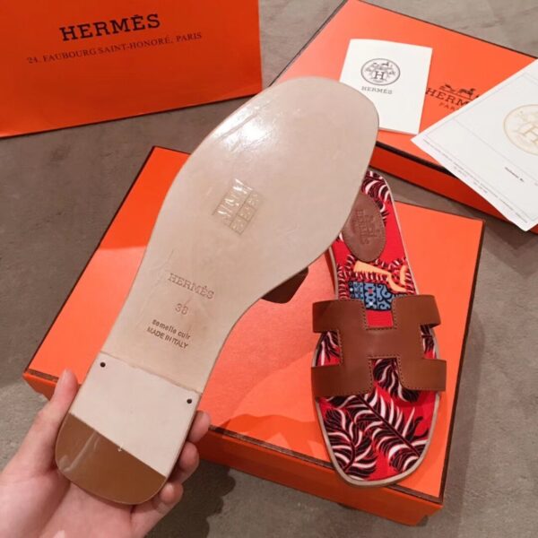 Hermes Oran Sandal Multicolor/Brown For Women, Women's Shoes H211170Z