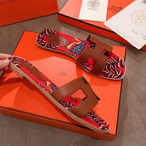Hermes Oran Sandal Multicolor/Brown For Women, Women's Shoes H211170Z