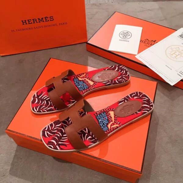 Hermes Oran Sandal Multicolor/Brown For Women, Women's Shoes H211170Z