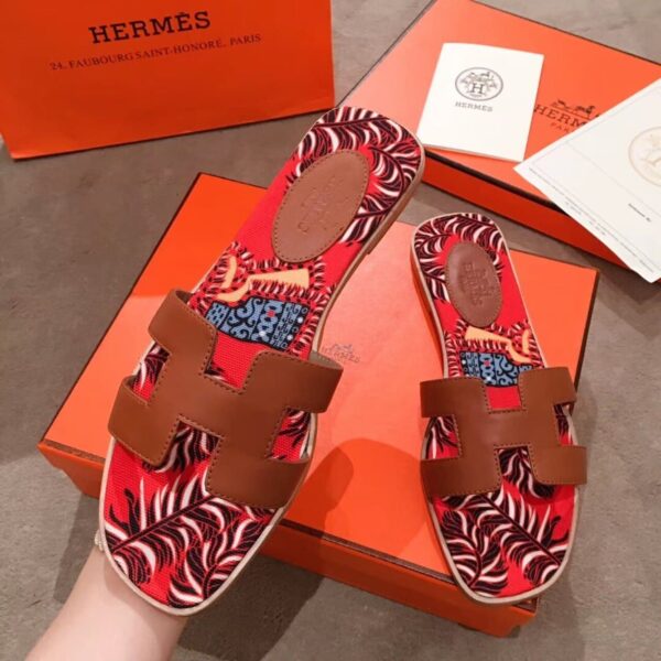 Hermes Oran Sandal Multicolor/Brown For Women, Women's Shoes H211170Z