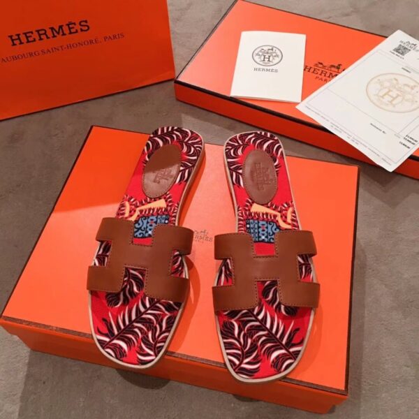 Hermes Oran Sandal Multicolor/Brown For Women, Women's Shoes H211170Z