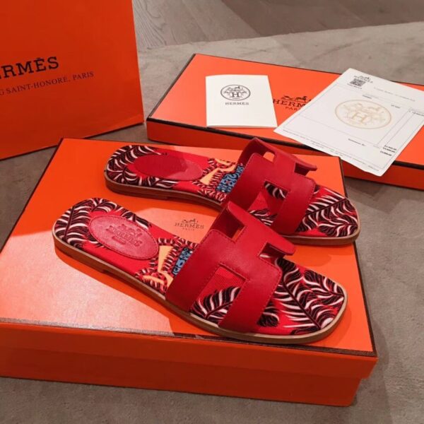 Hermes Oran Sandal Multicolor/Red For Women, Women's Shoes H211170Z