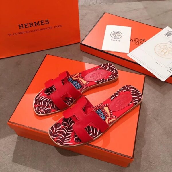 Hermes Oran Sandal Multicolor/Red For Women, Women's Shoes H211170Z