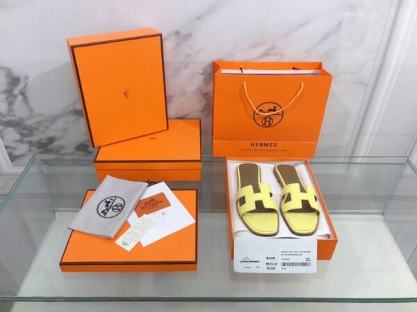 Hermes Oran Sandal Yellow For Women, Women's Shoes H021056Z