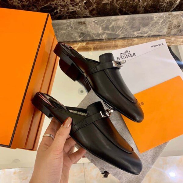 Hermes Oz Mule Black For Women, Women's Shoes H201075Z 02390