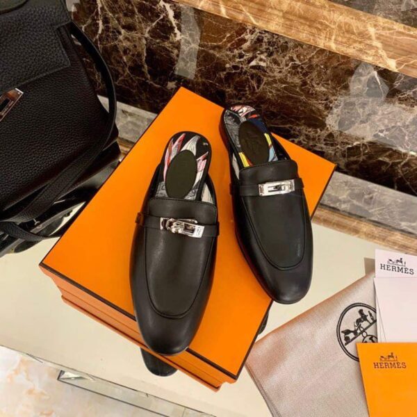Hermes Oz Mule Black For Women, Women's Shoes H201075Z 02390