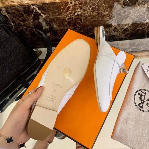 Hermes Oz Mule White For Women, Women's Shoes H201075Z