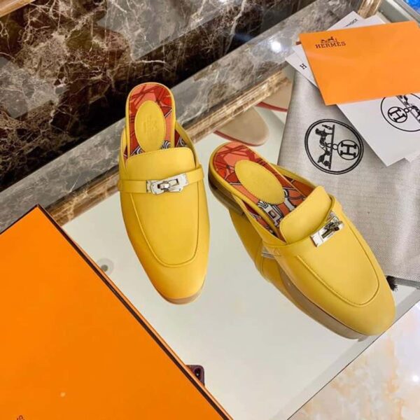 Hermes Oz Mule Yellow For Women, Women's Shoes