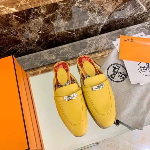 Hermes Oz Mule Yellow For Women, Women's Shoes